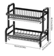 Двухъярусная сушка для посуды Bowl Rack на мойку для тарелок без корзини металл 1001 - изображение 3