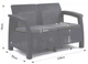 Садовий диван 2-місний Keter Corfu Love Seat капучино (258974) — пластиковий ротанг для тераси та балкона - зображення 3