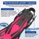 Спортивные ласты для плаванья VelaSport Spider (32/37) регулируемые Длина 34см. с Открытой пяткой Детские и взрослые Розовые - изображение 5
