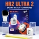 Смарт Годинник, Smart Watch HR2 Ultra2 набір з 2-ма ремінцями сірого кольору та з TWS Навушниками в Подарунок - зображення 1