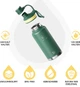 Термопляшка IDEUS Fujisan 950 мл / 32 oz з нержавіючої сталі, вакуумна спортивна пляшка, зелена - зображення 2