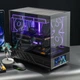 Корпус для игрового компьютера PADO Yinglong Cangming Display Version, черный, материнская плата M-ATX, система водяного охлаждения 360 мм, дополнительный 6-дюймовый ЖК-экран с панорамным обзором 270°, видеокарта 5090. - изображение 7
