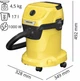 Пилосос Karcher WD 3 1000 Вт, 17 л, для сухого та вологого прибирання, жовтий - зображення 4