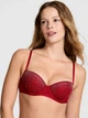 Комплект белья со стразами Victoria's Secret Pink бюстгальтер Push-up и трусики бикини 1161231026 (Красный 36A/M) - изображение 2