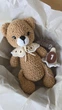 BABY BOX для новонанародженого немовля, Ведмедик для щомісячних фото з ковпачком 12 місяців, плюшева пряжа - зображення 1