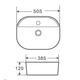 Раковина накладна MIXXUS PREMIUM ELLIPSE-0203 510х375х120mm (отвір під змішувач) (MP6678) - изображение 3