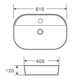 Раковина накладна MIXXUS PREMIUM ELLIPSE-0204 600х380х115mm (отвір під змішувач) (MP6679) - изображение 6