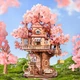 3D дерев'яний конструктор Будиночок на сакурі Rolife Sakura Tree House TGS-04 механічний пазл 535 деталей - изображение 2