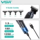 Триммер аккумуляторный для стрижки волос VGR V998 с LED дисплеем и 4 насадками - изображение 5