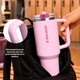 Термочашка Stanley The Quencher ProTour Flip Straw Tumbler 40 oz (1,182 л) Світло-рожева - зображення 3