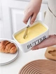 Масленка керамическая для масла с крышкой и ножом "Butter", 500 мл, Белый - изображение 7