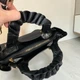 Комплект женская сумка + кошелек из экокожи черный, сумка через плечо с вышивкой и вместительный кошелек - изображение 7