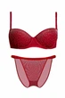 Комплект белья: бюстгальтер с уплотнённой чашкой и трусики слип Victoria's Secret 75C/M Красный (152961) - изображение 1