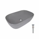 Раковина накладная Qtap Robin 600x390x150 мм, Stone grey, прямоугольная, с донным клапаном QTROB188SG49786 - изображение 1