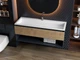Тумба лакированная, подвесная Luxor Bianko 120 Дуб, с умывальником Imperio Low 120 - изображение 1
