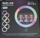 Кольцевая RGB LED лампа 36 см MD14639 Светодиодный кольцевой свет для селфи и блогеров с держателем для телефона, регулировкой яркости и вращением на 360 градусов - изображение 3