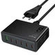 Сетевое зарядное устройство HOCO C152A Modern PD70W 6-in-1 5 Type-C 1 USB-A с кабелем Черный - изображение 1