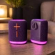 Портативная Bluetooth колонка LOSSO G1 с RGB-подсветкой, TWS, USB, TF, AUX, Bluetooth 5.4, аккумулятор 1800 мАч, фиолетовая - изображение 2