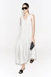 Жіноча міді-сукня COS Sculpted Pleated Linen Midi Dress Light grey 34 (1327614002) - зображення 2