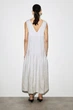 Жіноча міді-сукня COS Sculpted Pleated Linen Midi Dress Light grey 38 (1327614002) - зображення 5