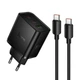 Сетевое зарядное устройство Hoco N75 2x USB-C + USB-A QC3.0 PD 65W + кабель USB-C Black (6942007673846) - изображение 1