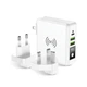 Многофункциональное зарядное устройство Forcell F-Energy 4в1 2 x USB A + USB C 15W + Power Bank 8000mAh + беспроводная зарядка White (5903396072475) - изображение 2