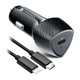Автомобильное зарядное устройство Forcell F-Energy Carbon USB C QC3.0 PD 3A 20W + кабель USB C to Lightning Black (5903396209536) - изображение 2