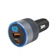 Автомобільний зарядний пристрій Forcell F-Energy Alu 2 x USB C + USB A QC4.0 PD SFC2.0 3A 85W Grey (5903396275746) - зображення 2