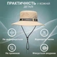 Панама туристическая с защитой от УФ UPF 50+ для рыбалки прогулок на природе мужская женская с широкими полями со шнурком от ветра рыбацкая охотничья с вентиляцией непромокаемая с кнопками универсальная GDragon Бежевая 194_1_0_1 - изображение 6
