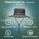 Панама туристическая с защитой от УФ UPF 50+ для рыбалки прогулок на природе туристическая мужская женская с широкими полями со шнурком от ветра рыбацкая охотничья с вентиляцией непромокаемая с кнопками универсальная GDragon Зеленая 194_1_0_2 - изображение 6