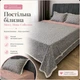Комплект постельного белья Mency Home Collection из вареного хлопка Евро 200×230 см с кружевом, серо-коричневый с цветами - изображение 1