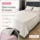 Комплект постельного белья Mency Home Collection из вареного хлопка Евро 200×230 см с кружевом, бело-розовый с цветами - изображение 1