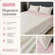 Комплект постельного белья Mency Home Collection из вареного хлопка Евро 200×230 см с кружевом, бело-розовый с цветами - изображение 2