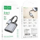 Картридер Hoco UA25 2in1 Lightning Metal gray - зображення 6