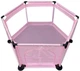 Дитячий манеж Malatec 126×109×65.5 см зі сталевим каркасом, тканиною Oxford 210D, сітчастими стінками, навантаженням до 50 кг, складаною конструкцією рожевий - изображение 1