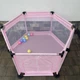 Дитячий манеж Malatec 126×109×65.5 см зі сталевим каркасом, тканиною Oxford 210D, сітчастими стінками, навантаженням до 50 кг, складаною конструкцією рожевий - изображение 3