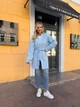 Жіночий кардиган на запах 2072, блакитний, one size - изображение 7