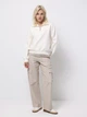 Толстовка на молнии без капюшона женская Colin's CL1076443OFW M Off White (8684112841748) - изображение 3