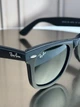 Сонцезахисні окуляри Ray-Ban Original Wayfarer RB2140 чорні, зелена лінза G15, унісекс, класика, - зображення 3