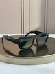 Солнцезащитные очки Ray-Ban RB4454 черные, серо-голубая линза, прямоугольные массивные, унисекс, - изображение 1