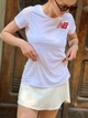 Біла жіноча футболка New Balance спортивна легка дихаюча для залу бігу Розмір XS - зображення 7