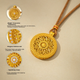 Колье женское Qlady Eight Treasures Compass Sand Gold длинное с кулоном зодиака, легкое - изображение 6