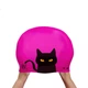 Новая взрослая плавательная шапочка BALNEAIRE Little Black Cat/Meow Star Series 2025 с принтом, BYM076, цвет «ягодный розовый». - изображение 3