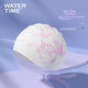 WATERTIME / Shuichuan Женская силиконовая водонепроницаемая шапочка для плавания с длинными волосами, с широкими ушами, не сдавливает, бережно относится к волосам, угольно-черная - изображение 9