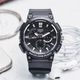 Часы Casio MCW-200H мужские электронные спортивные водонепроницаемые, черные с золотом - изображение 4
