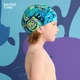 WATERTIME / Детская плавательная шапочка Shuichuan, не сдавливающая, для мальчиков и девочек, с защитой ушей, большой размер, новый стиль, тканевая шапочка для плавания, розовый дизайн «Дом монстров». - изображение 9