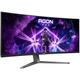 TFT 34" AOC , QD-OLED, UWQHD, 175Гц, 0,03мс, вигнутий, HDMIx2, DP, USB-hub, HAS, чорно-сірий (AG346UCD) - зображення 2