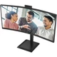 TFT 34" AOC , WQHD, VA, 120Гц, вигн., 2xHDMI, DP, USB-C, RJ-45, USB-hub,cam,HAS, кол.,чорний (CU34E4CW) - зображення 3