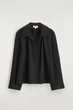 Сорочка жіноча COS gathered pima cotton shirt 1299235006 Eur 34 Чорний - изображение 6