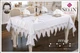 Льняная скатерть с ранером Selin Zeynep Set 160×300+12 салфеток кремовая - изображение 1